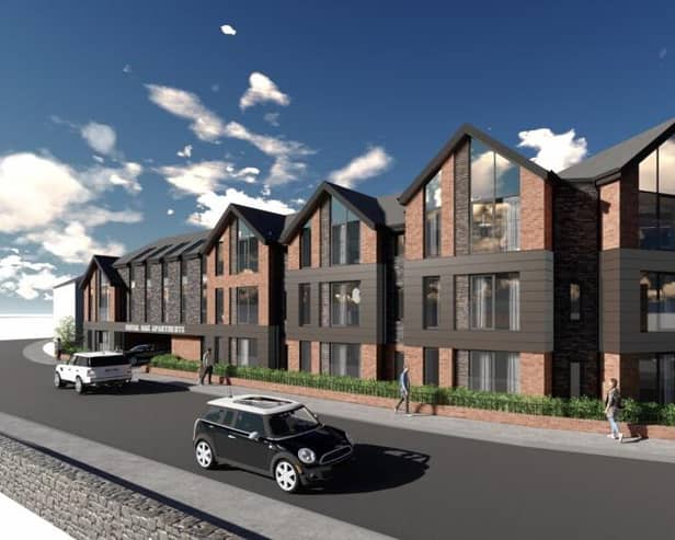 An artist's impression of how the completed flats will look.