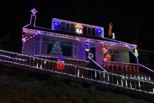 How Adrian Moore's  festive display, at his home in Bispham, looked last year