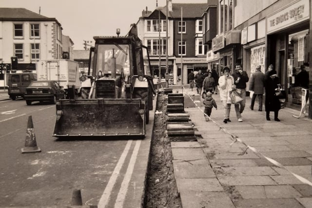 Roadworks underway in this photo of Abingdon Street looking towards Talbot Road in April 1991