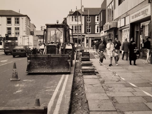 Roadworks underway in this photo of Abingdon Street looking towards Talbot Road in April 1991