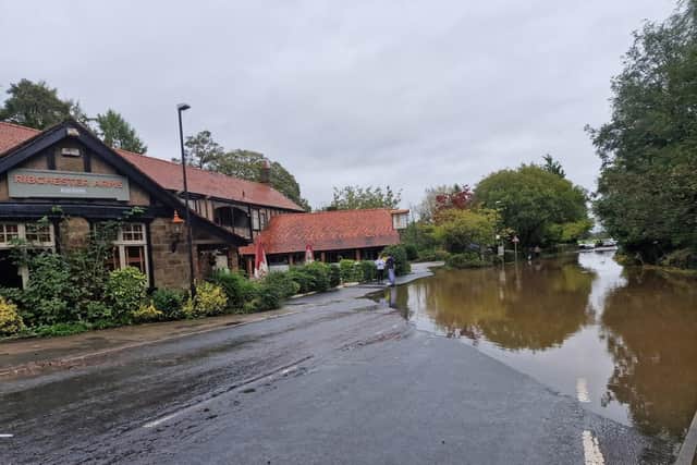 Blackburn Road in Ribchester was closed due to flooding (Credit: Lancashire Police)
