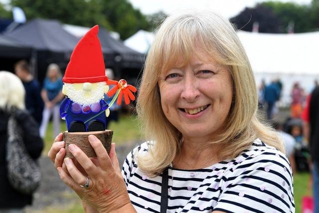 Lynn Blackburn and her prize winning gnome