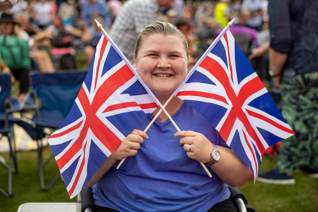 Joanna Thomas waving the flags at Lytham Hall.