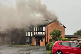 The home in Bluebell Close, Thornton caught fire after it was struck by lightning shortly after 4pm on Sunday (July 10)
