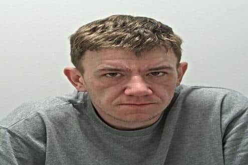 Shaun Wrigley was jailed for 11 years after attacking a disabled man with a golf club before stealing his wallet in Blackpool (Credit: Lancashire Police)
