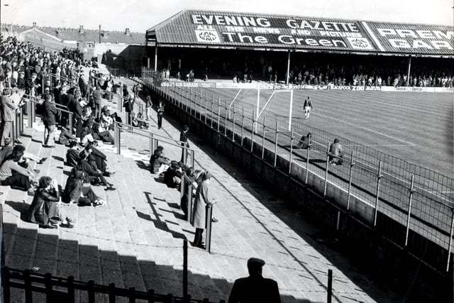 The wire fencing at the front of the Kop in this 1970s photo at Bloomfield Road was installed to keep spectators well back so that their view was not too screened by the mesh during a Blackpool-York match. It was the first time the new fencing had been in use