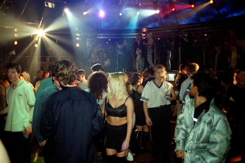 Clubbers at The Bizness in 1998