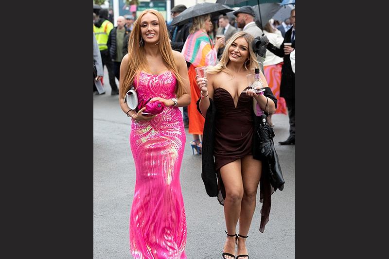 Aintree's best dressed ladies show off before the start of the Grand National tomorrow.
