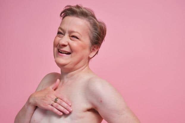 Esther Parkinson, from St Annes, who posed topless to raise awareness of breast cancer as part of the Asda Tickled Pink campaign