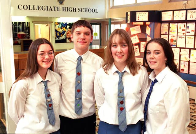 Collegiate High School pupils, from left, Cassie Newton, Chris Rankin, Laura Finnimore and Faye Horrocks. The school was an ambassador for a new scheme which issued 16-year-olds with proof of age cards