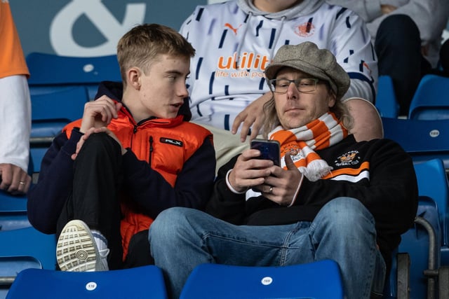 Blackpool supporters made the trip to the Kassam Stadium for the game against Oxford United.