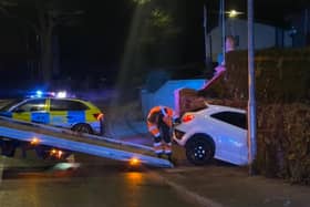 Fylde Police recover car which crashed into the bushes