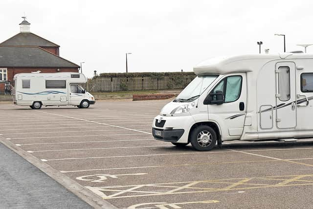 Motorhomes at St Annes Pool car park