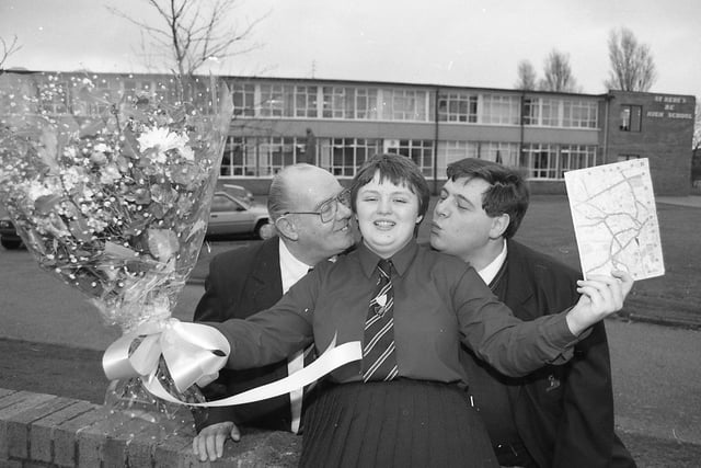 This pupil at St Bede's RC High School in Lytham receives gifts - but who is she and what were they for? Let us know