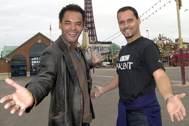 Peter De Jersey (Steve Waring from Holby City) and Eastender Star Michael Greco (Beppe Di Marco ) were in Blackpool to launch The BBC"S search for Acting talent, 2001
