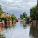 The scene in Bush Lane, Freckleton after Tuesday's heavy rainfall.