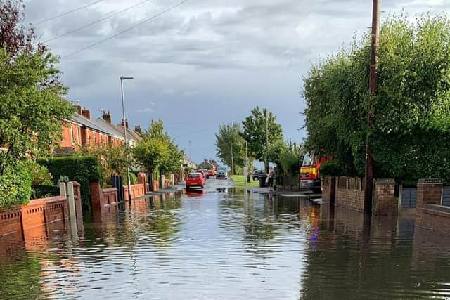 The scene in Bush Lane, Freckleton after Tuesday's heavy rainfall.