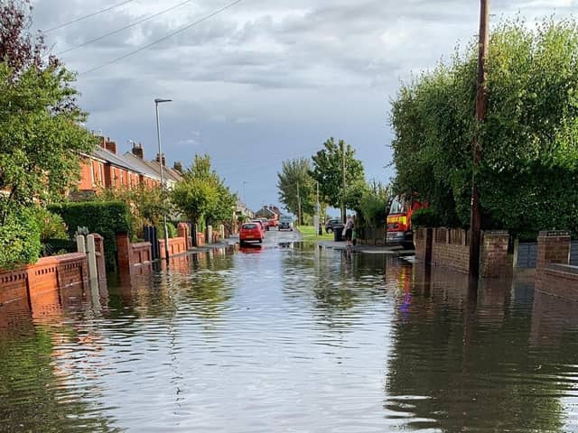 The scene in Bush Lane, Freckleton after Tuesday's heavy rainfall.