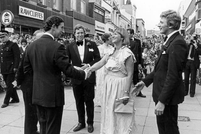 Arriving at The Grand Theatre in Blackpool, 1981, Prince Charles was greeted by Mr and Mrs Geoffrey Thompson and John Broadbent, chairman of Friends of the Grand.