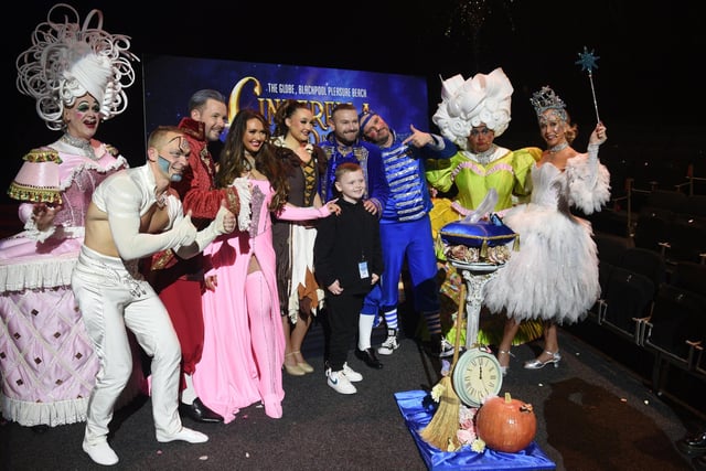 The cast of Cinderella pose for pictures before the show