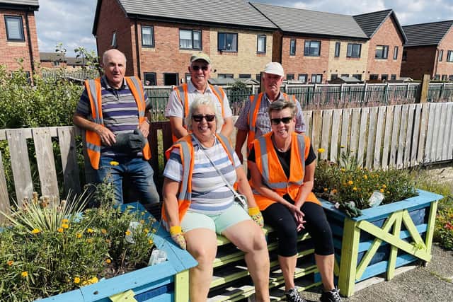 Volunteers at Squires Gate Railway Station 
Back left to right Barrie Russell, Paul Nettleton, and Michael Whittaker, and front left to right Carol Nettleton and Shirley Bradbury