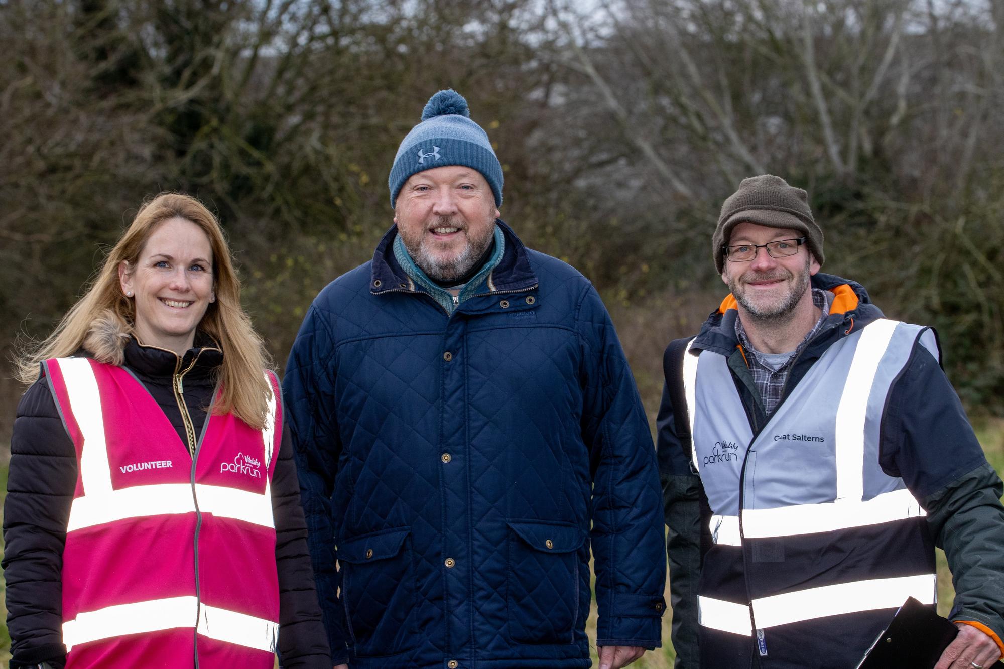 Great Salterns event director Kev Budd, centre, and volunteers Lou Griffin, left, and Ian Gregory Picture: Alex Shute