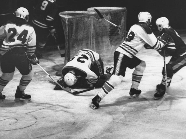 Blackpool Seagulls ice hockey team, playing against Trafford Metros