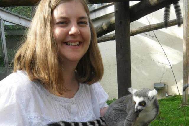 Susan at Blackpool Zoo with a lemur