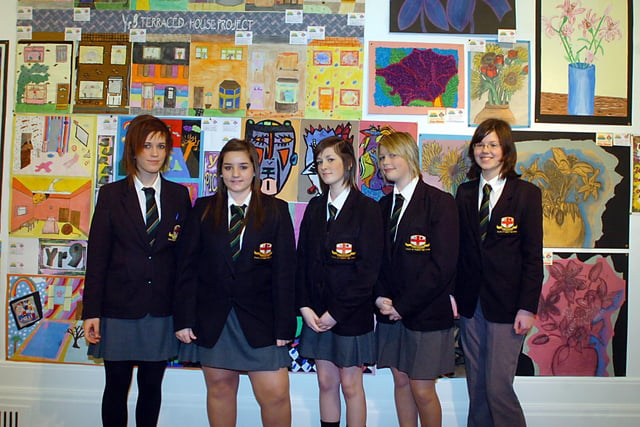 Young Seasiders prizewinners at the Grundy Art Gallery, Blackpool. Pic L-R: Rachel Morris, Nadia Ardern, Paige Wallis, Erin Wilby and Hannah Southwell in 2008