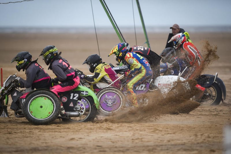 The Fylde ACU British Sand Masters meeting at St Annes beach organised by the Cheshire Grasstrack Club