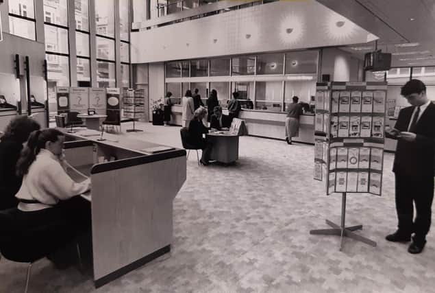 This was the banking hall inside the Nat West on Corporation Street in 1988