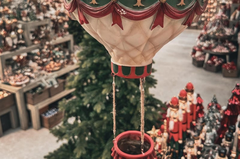 Up, up and away in a festive hot air balloon
