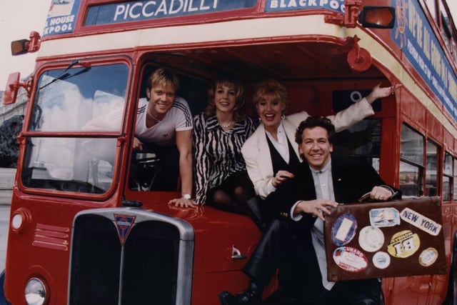 The stars of Summer Holiday musical opening at Blackpool Grand on June 6 1996, including Darren Day, Faith Brown, Ross King