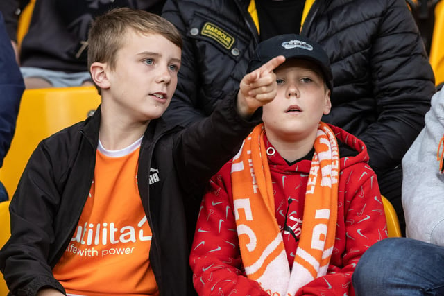 Blackpool fans at Molineux for the EFL Cup tie against Wolves.