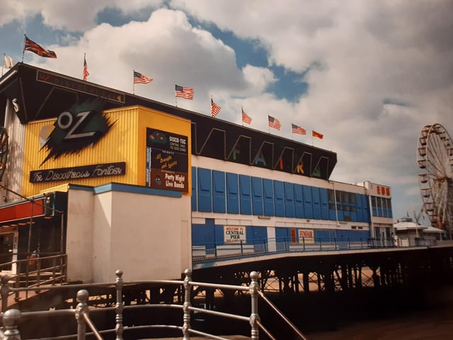 Central Pier in the 1990s - the big wheel in the background and remember Oz nightclub?