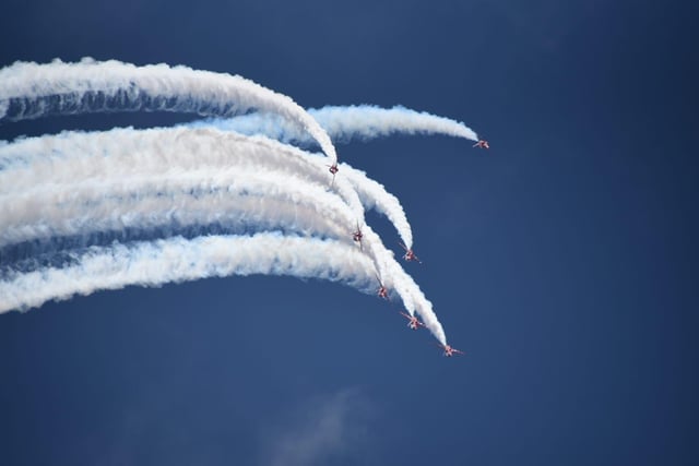 The Red Arrows will be back at Southport Air Show on Sunday - so there will be another chance to spot them flying over Lancashire again