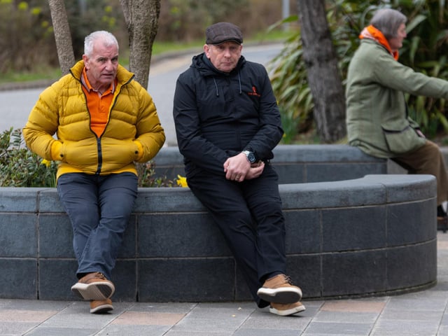 Blackpool fans arrive at Bloomfield Road ahead of the Championship fixture against Burnley. Photo: Kelvin Stuttard