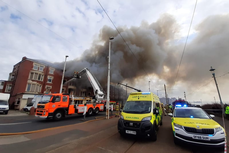 Scenes as firefighters tackle the blaze