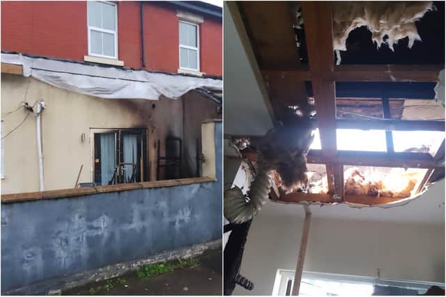 A widow was left living in dangerous conditions following a suspected arson attack in Blackpool