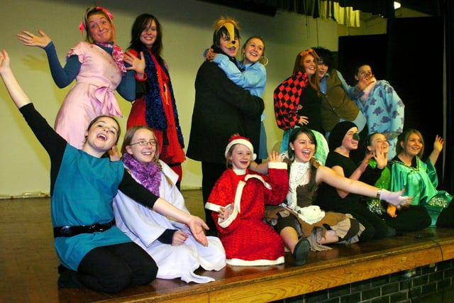 Some of the cast of Beauty and the Beast The Summer garden, performed by pupils at Collegiate High School in 2006