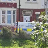 Police at an address on Redcar Road on Thursday