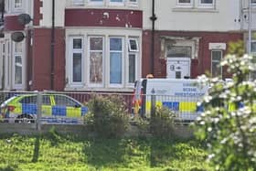 Police at an address on Redcar Road on Thursday