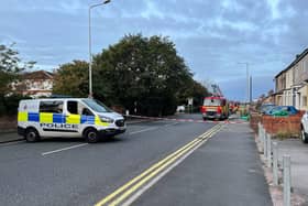 Poulton Road in Fleetwood is closed in both directions between the junctions of Mersey Road and Ribble Road
