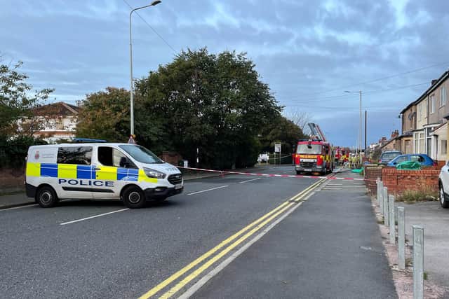 Poulton Road in Fleetwood is closed in both directions between the junctions of Mersey Road and Ribble Road