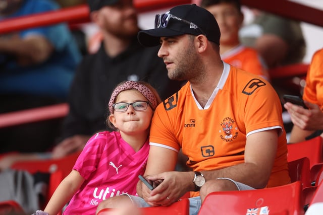 Blackpool supporters made the trip to the Valley.