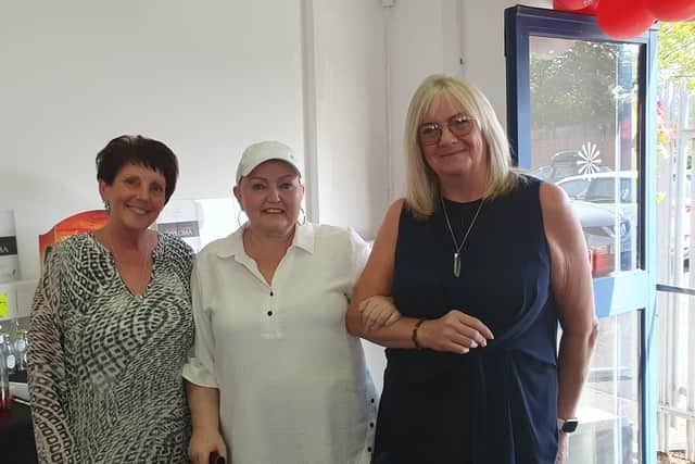 Linda Nolan with Debbie Marr and Jacqueline Rhodes at the launch of a new Slimming World club in Cleveleys