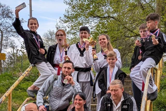 Some of the Mount Taekwondo team on day two of the Manchester Open 2025