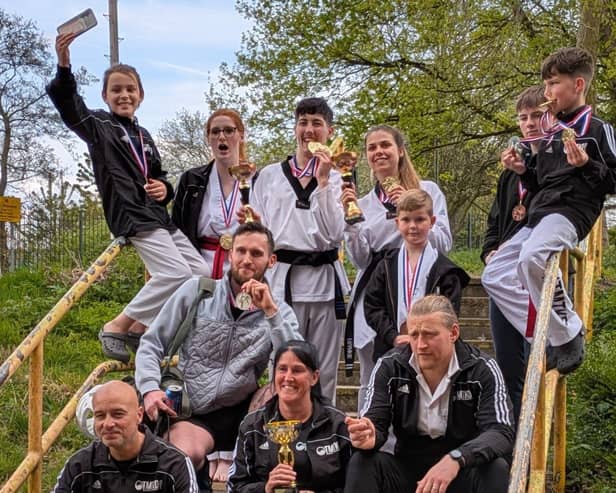 Some of the Mount Taekwondo team on day two of the Manchester Open 2025