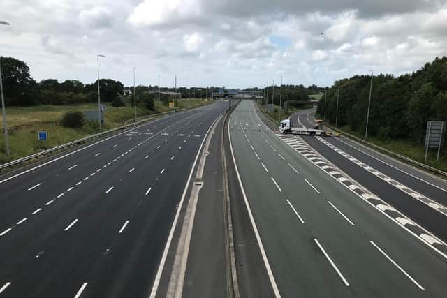 Eerie scenes on the motorway following the closures (Credit: Peter Ainsworth)