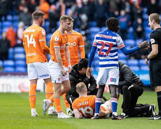 Lavery suffered the injury during the recent defeat to Reading